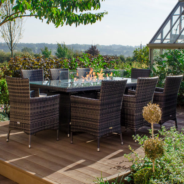 Dakota Fields Wabbaseka Rectangular 8 Person 100Cm Long Dining Set